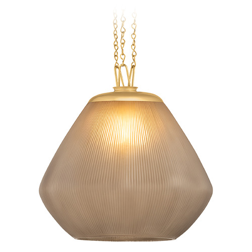 Corbett Lighting Saint Tropez Vintage Brass LED Pendant Light with Bowl / Dome Shade