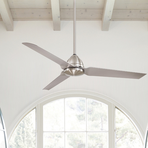 Java 54-Inch Outdoor Ceiling Fan in Brushed Nickel Wet by Minka Aire