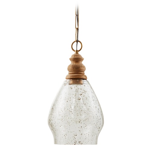 Juniper 8.50-Inch Pendant in Wood & Brass by Capital Lighting
