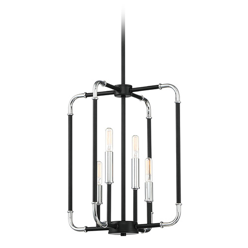 Eurofase Lighting Percy 14-Inch Chandelier in Chrome & Black by Eurofase Lighting 37128-012