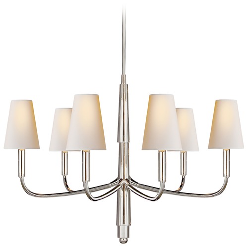 Visual Comfort Signature Collection Thomas OBrien Farlane Chandelier in Polished Nickel by Visual Comfort Signature TOB5018PSNP