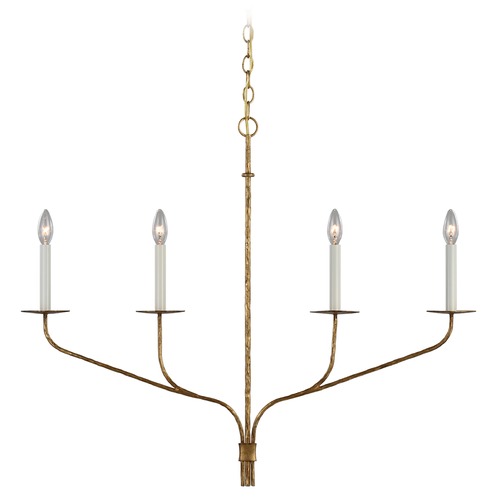 Visual Comfort Signature Collection Ian K. Fowler Belfair Chandelier in Gilded Iron by Visual Comfort Signature S5750GI