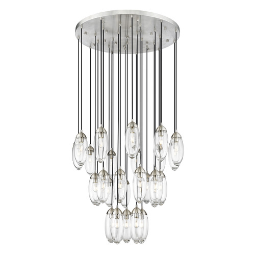 Z-Lite Arden Brushed Nickel Multi-Light Pendant with Oblong Shade