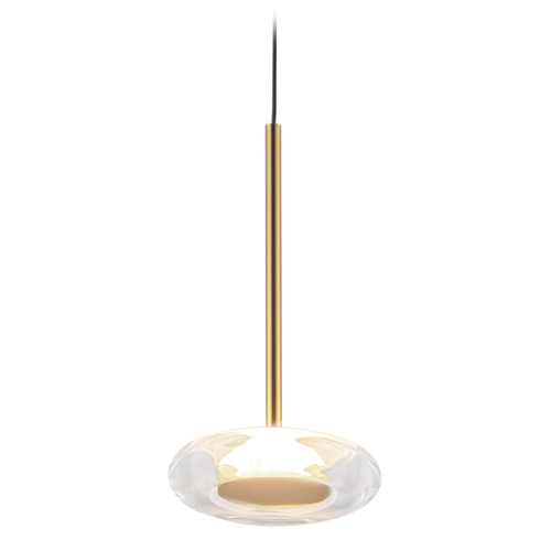 Kuzco Lighting Stephord Metallic Brass LED Mini-Pendant Light with Oblong Shade