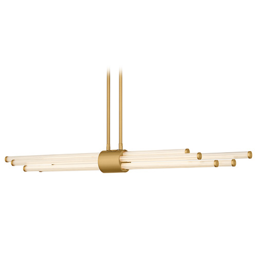 Quoizel Lighting Talbott Brushed Gold LED Island Light with Cylindrical Shade