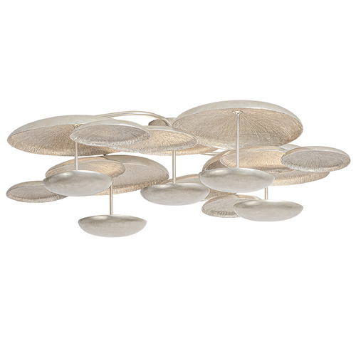 Corbett Lighting Fistral Textured Warm Silver Leaf LED Semi-Flushmount Light