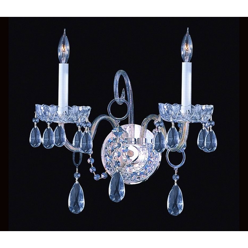 Crystorama Lighting Traditional Crystal Sconce Wall Light in Polished Chrome by Crystorama Lighting 1032-CH-CL-SAQ