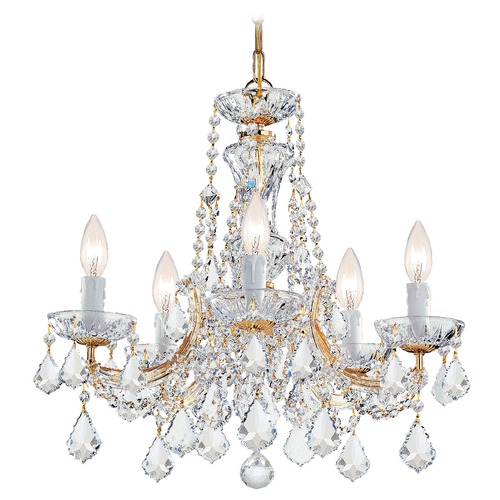 Crystorama Lighting Crystorama Maria Theresa 5-Light Crystal Chandelier in Gold 4476-GD-CL-MWP
