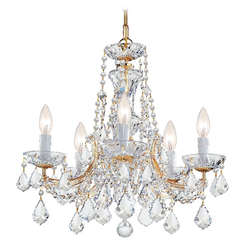 Crystorama Maria Theresa 5-Light Crystal Chandelier in Gold