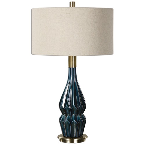 Prussian Blue Ceramic Lamp by Uttermost Lighting