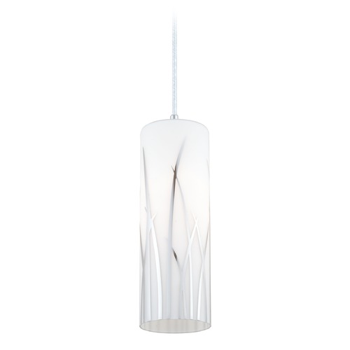 Eglo Lighting Eglo Rivato White / Chrome Mini-Pendant Light with Cylindrical Shade 92739A