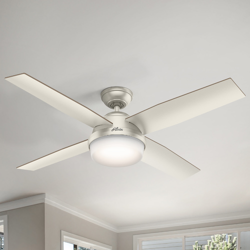 Hunter Fan Company Dempsey 52-Inch Outdoor LED Fan in Matte Nickel by Hunter Fan Company 59450