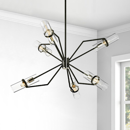 Troy Lighting Raef Textured Black & Polish Nickel Chandelier by Troy Lighting F6326