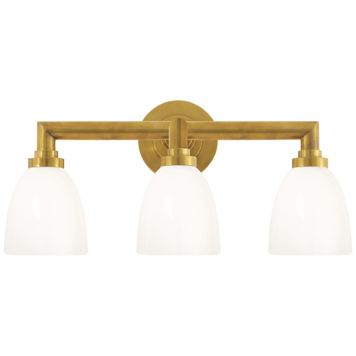 Visual Comfort Signature Collection E.F. Chapman Wilton 3-Light Bath Light in Brass by Visual Comfort Signature SL2843HABWG