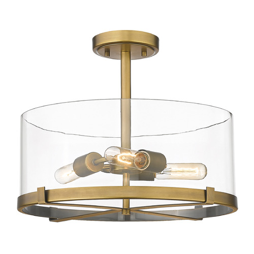 Callista Rubbed Brass Semi-Flush Mount by Z-Lite