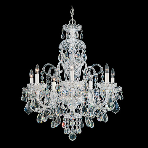 Schonbek Worldwide Lighting Olde World Polished Silver Crystal Chandelier