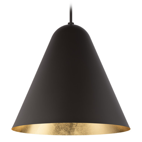 Modern Forms Taper Bronze & Gold Leaf LED Pendant Light with Conical Shade