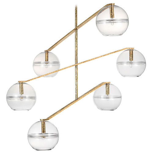 Visual Comfort Modern Collection Visual Comfort Modern Collection Sean Lavin Lowing Polished Antique Brass LED Chandelier SLCH354CPAB-L