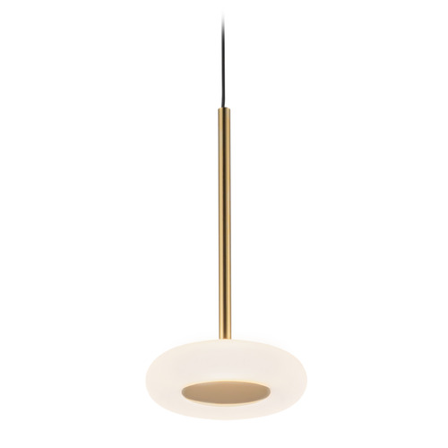 Kuzco Lighting Stephord Metallic Brass LED Mini-Pendant Light with Oblong Shade