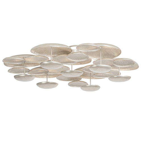 Corbett Lighting Fistral Textured Warm Silver Leaf LED Semi-Flushmount Light