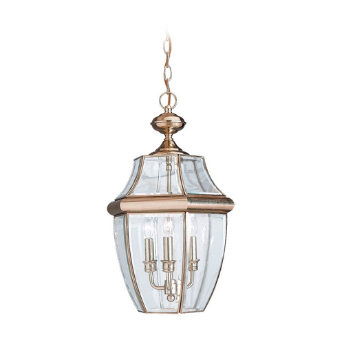 Lancaster Outdoor Hanging Light in Polished Brass by Generation Lighting