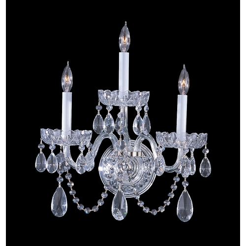 Traditional Crystal Sconce Wall Light in Polished Chrome by Crystorama Lighting