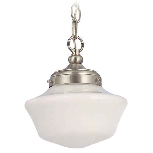 8-Inch Schoolhouse Mini-Pendant Light with Chain
