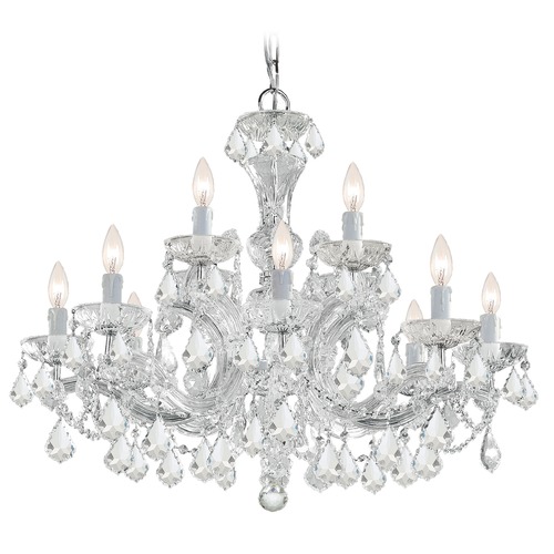 Crystorama Maria Theresa 2-Tier 12-Light Crystal Chandelier in Polished Chrome