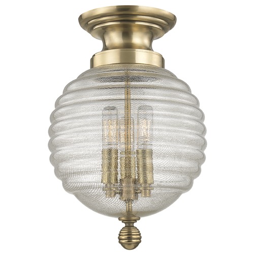 Coolidge 3-Light Flush Mount in Aged Brass by Hudson Valley Lighting