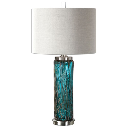 Uttermost Lighting Almanzora Blue Glass Lamp by Uttermost Lighting 27087-1
