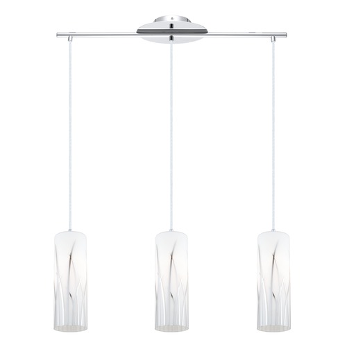 Eglo Lighting Eglo Rivato White / Chrome Multi-Light Pendant with Cylindrical Shade 92741A