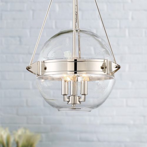 Minka Lavery Atrio Polished Nickel Pendant Light with Globe Shade