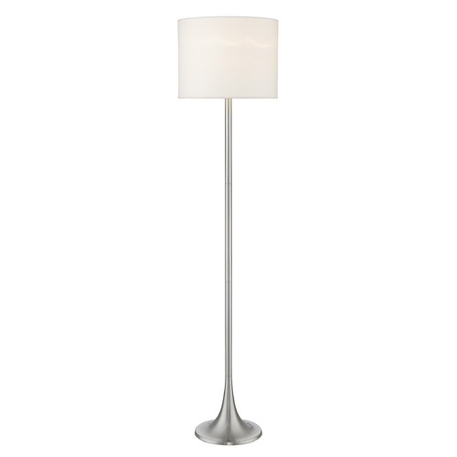 Z-Lite Z-Lite Portable Lamps Brushed Nickel Floor Lamp with Drum Shade FL1002