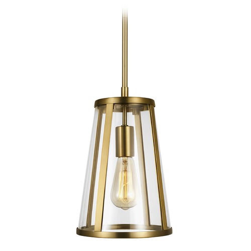 Harrow 8-Inch Burnished Brass Pendant Ceiling Light by Visual Comfort Studio