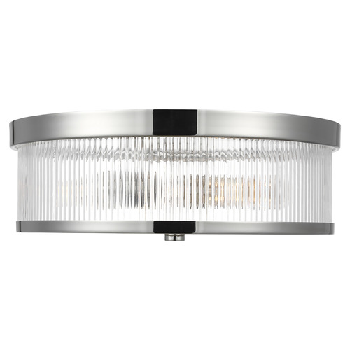 Visual Comfort Studio Collection Chapman & Myers Geneva Polished Nickel Flushmount Light