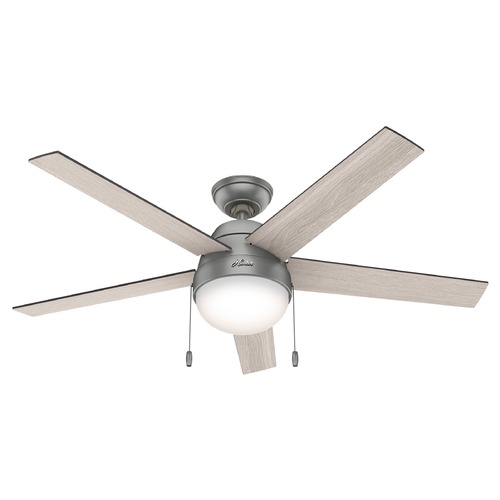 52-Inch Anslee Fan in Matte Silver by Hunter Fan Company
