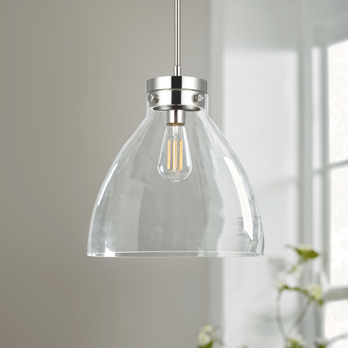 Chapman & Meyers Garrett 15.38-Inch Polished Nickel Pendant by Visual Comfort Studio