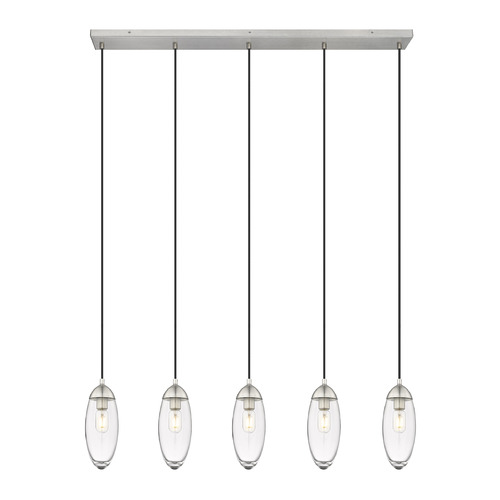 Z-Lite Arden Brushed Nickel Multi-Light Pendant with Oblong Shade