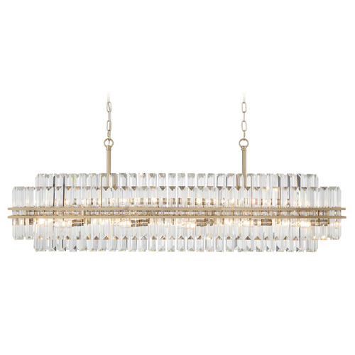 Hayes 16-Light Linear Chandelier in Aged Brass by Crystorama Lighting