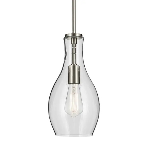 Kichler Lighting Everly Brushed Nickel Mini-Pendant Light with Bell Shade