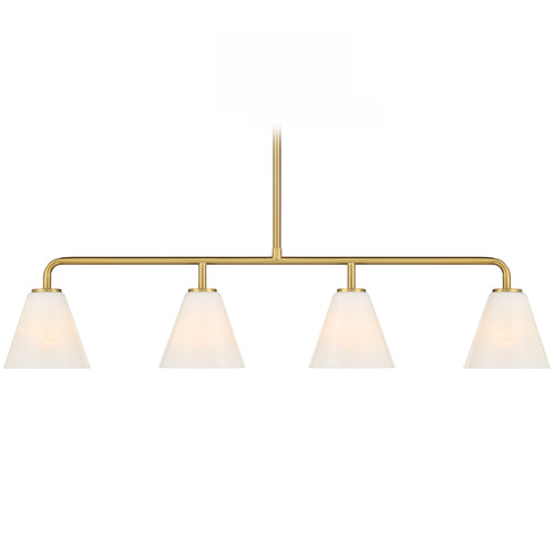 Savoy House Lighting Blair Warm Brass Island Light with Conical Shade