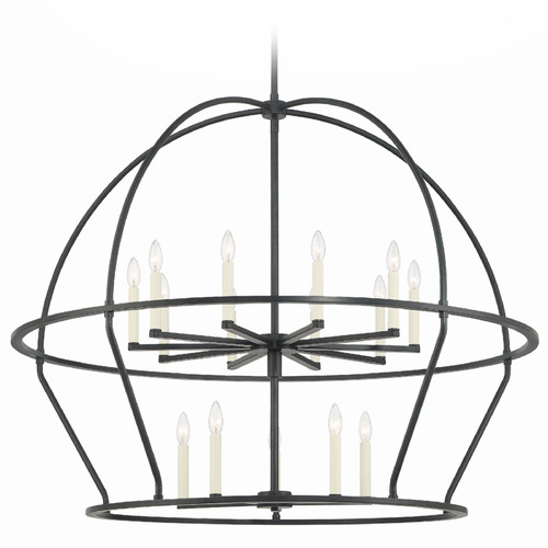 Crystorama Lighting Abbott Black Chandelier