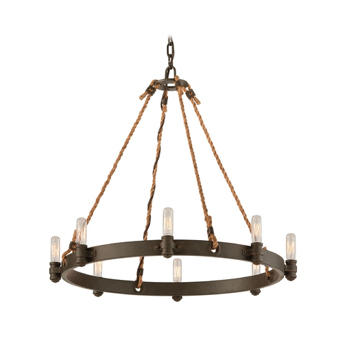 Troy Lighting Pike Place 25-Inch Wide Chandelier in Shipyard Bronze by Troy Lighting F3125