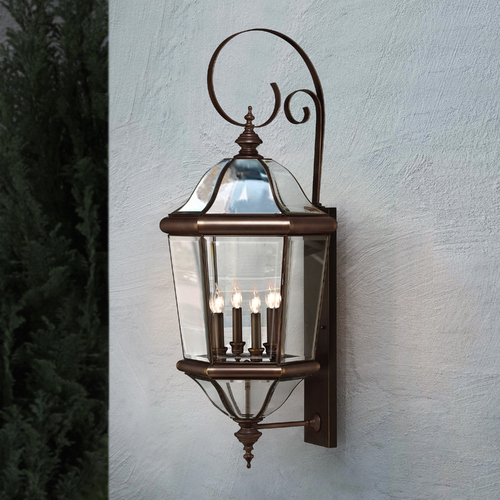 Hinkley Outdoor Wall Light with Clear Glass in Copper Bronze Finish 2456CB