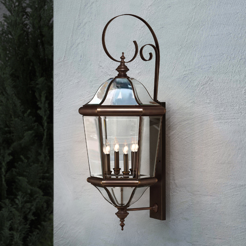 Hinkley Outdoor Wall Light with Clear Glass in Copper Bronze by Hinkley Lighting 2456CB