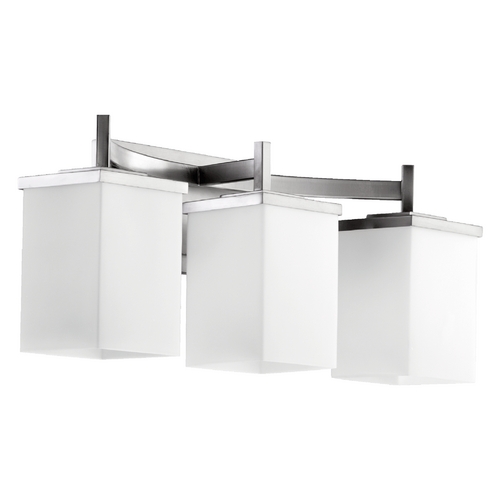 Quorum Lighting Modern Bathroom Light Satin Nickel Delta by Quorum Lighting 5084-3-65