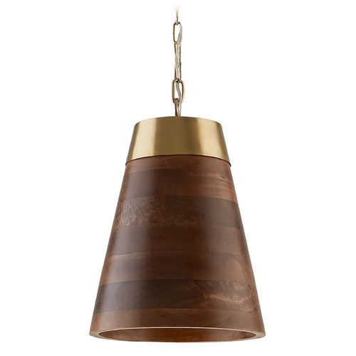 Capital Lighting Dodd 10-Inch Wood Pendant in Brass by Capital Lighting 330314WR