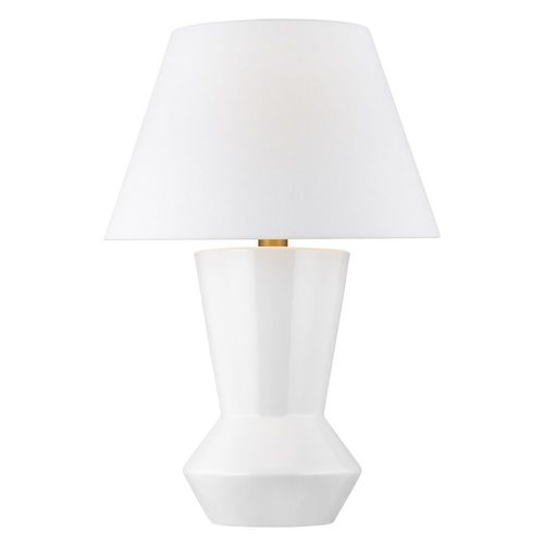 Generation Lighting Chapman & Meyers Abaco Arctic White & Burnished Brass LED Table Lamp by Generation Lighting CT1051ARCBBS1