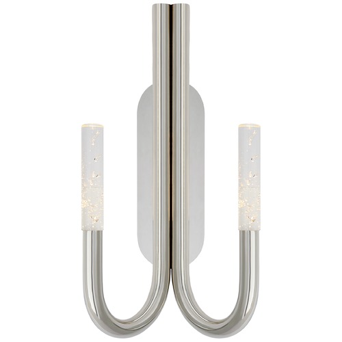 Visual Comfort Signature Collection Kelly Wearstler Rousseau Double Sconce in Nickel by Visual Comfort Signature KW2283PNSG