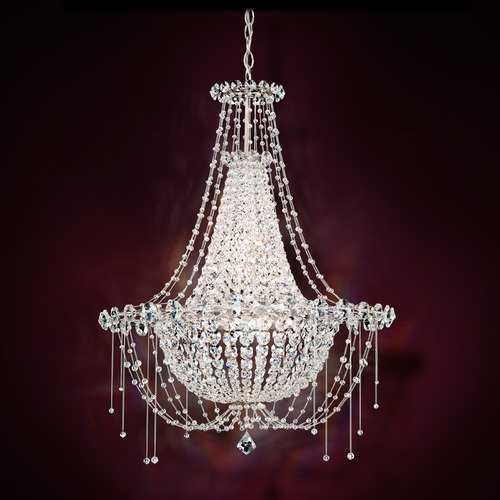 Schonbek Worldwide Lighting Chrysalita Polished Stainless Steel Crystal Chandelier